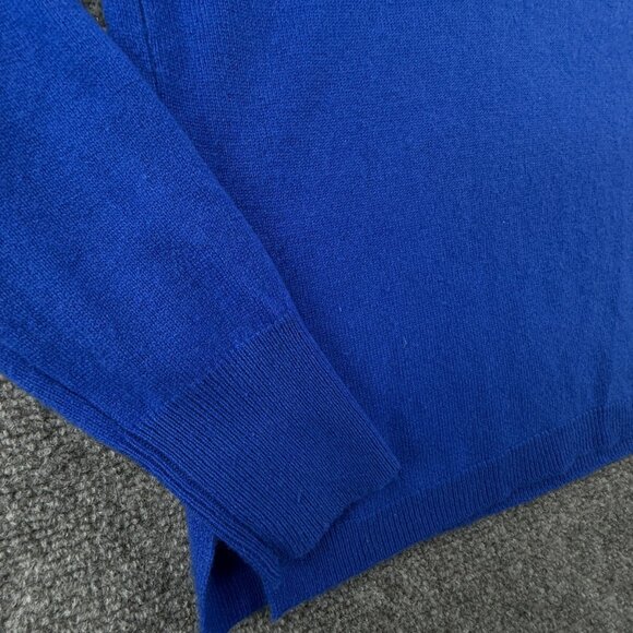 J Crew NO HOLES All Cashmere Sweater Vibrant Blue Super Soft Small Knit Adult - Picture 8 of 15